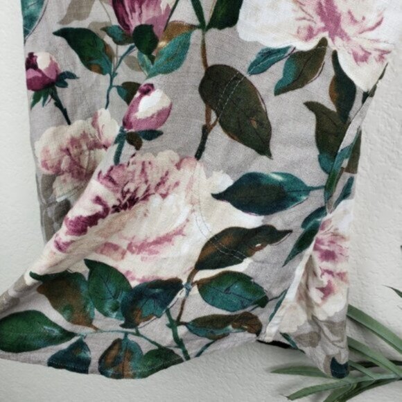 POU DOU DOU Vingt-Trois Japan Hemp/Cotton Woven Floral Print Tunic Top size M - Picture 13 of 13